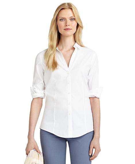 Kadın beyaz slim gömlek