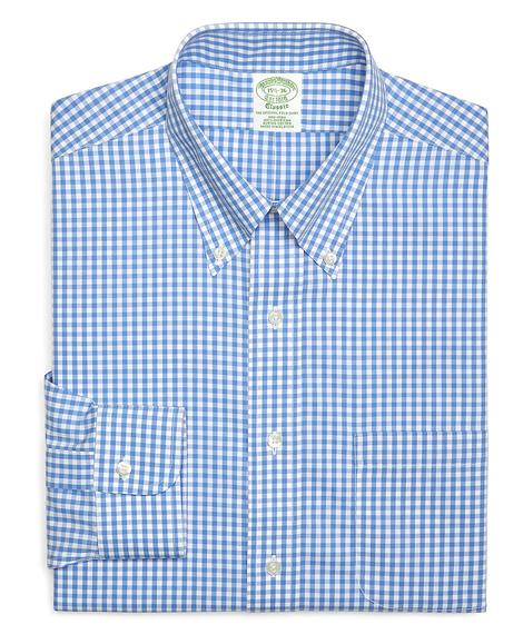Erkek mavi/beyaz non-iron desenli milano kesim klasik gömlek