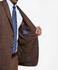 Erkek kahverengi ekoseli milano kesim iki düğmeli ceket
