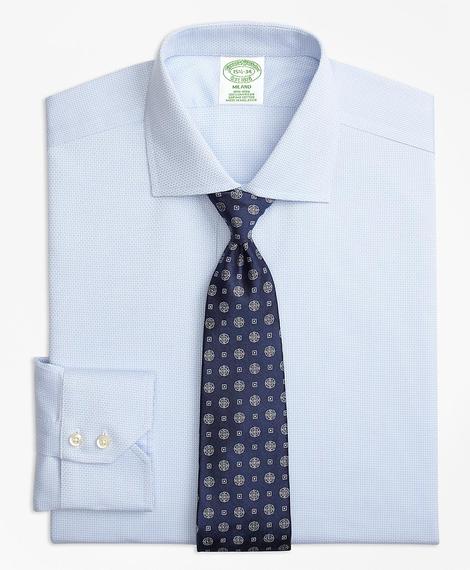 Erkek açık mavi non-iron milano kesim lüks klasik gömlek