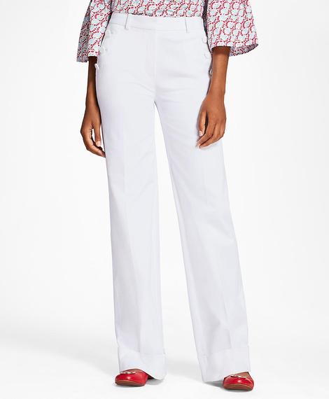 Kadın beyaz renkli bol paça pantolon