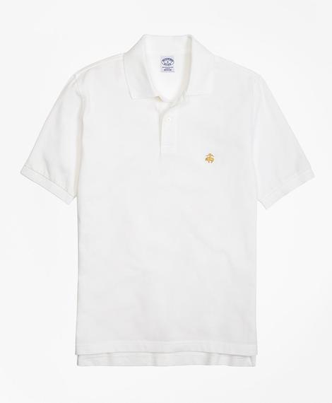 Erkek beyaz logolu polo yaka pike t-shirt
