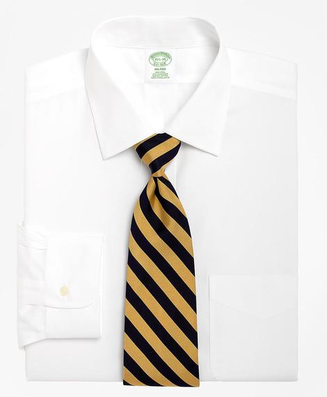 Erkek beyaz non-iron kravat yaka milano kesim klasik gömlek