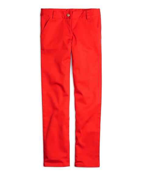 Kız çocuk parlak kırmızı pantolon