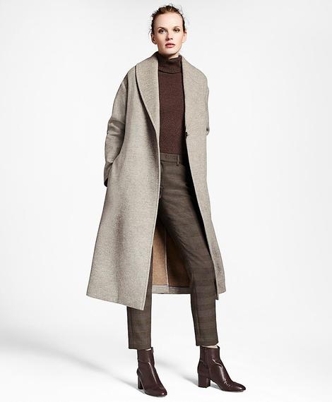 Kadın gri yün palto