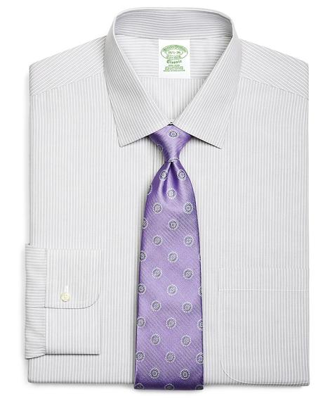 Erkek gri non-iron kravat yaka klasik gömlek