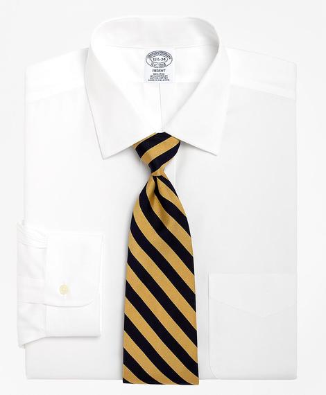 Erkek beyaz non-iron regent kesim kravat yaka klasik gömlek