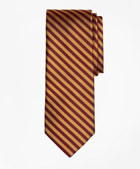 Erkek sarı/bordo repp çizgili kravat