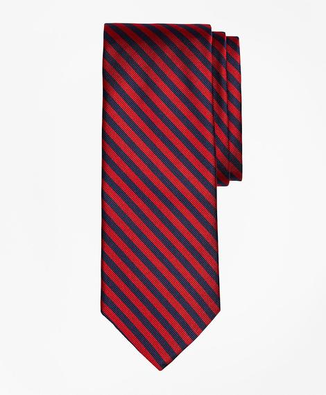 Erkek kırmızı/lacivert repp çizgili kravat