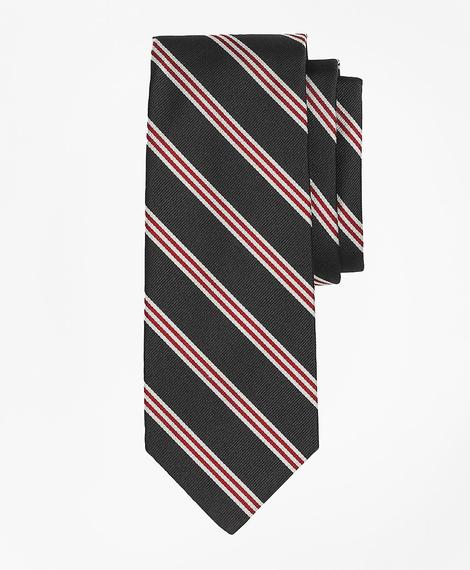 Erkek siyah çizgili repp kravat