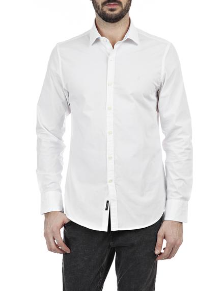 Erkek beyaz renkli streç gömlek