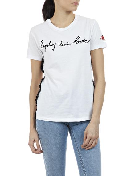 Kadın beyaz renkli pamuklu t-shirt