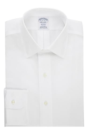 Erkek beyaz non-iron kravat yaka regent kesim klasik gömlek