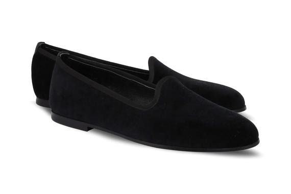 Erkek siyah el yapımı bağcıksız klasik ayakkabı