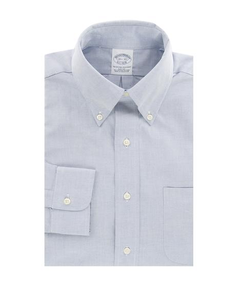 Erkek mavi düğmeli yaka regent kesim klasik gömlek