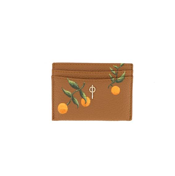 Card Holder Tan Hand Painted